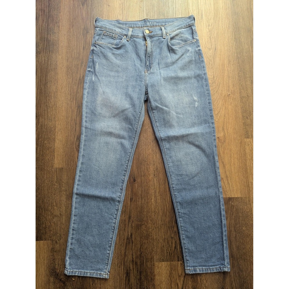 Mott & Bow Jeans‎ Womens 30 Blue High Rise Mom Light Wash Stretch Ankle Denim
